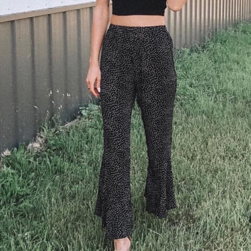 Mini Polka Dot Pant with Flounce Hem - Picture 1 of 6